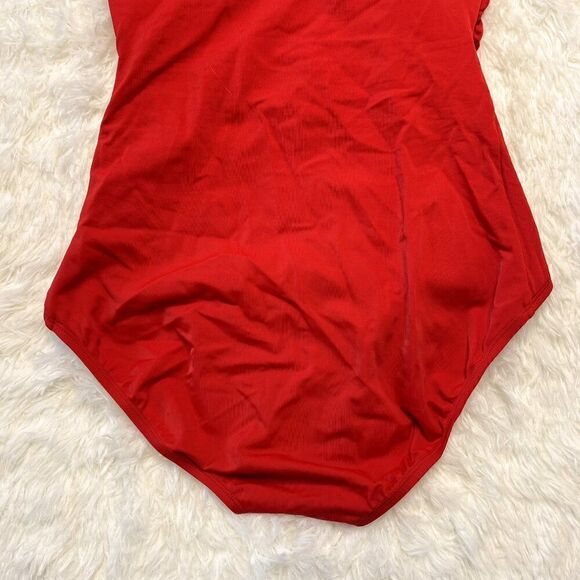 Jantzen Classics Red Ruched Front One Piece Swimsuit - Picture 6 of 9